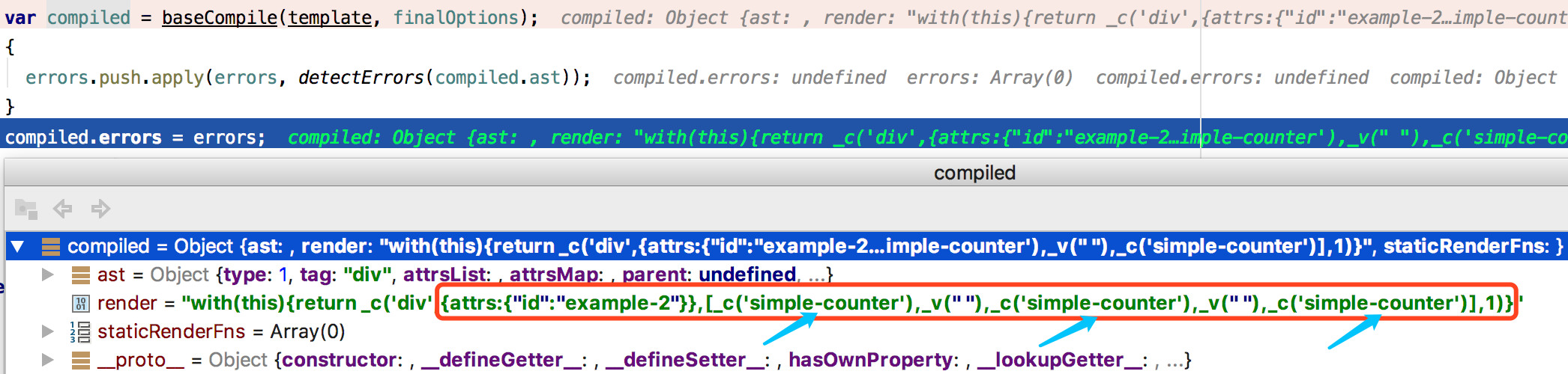 debug render function string template for simple-counter.png